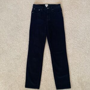 J.Crew Black Vintage Slim Straight corduroy pants 26T 26 Tall